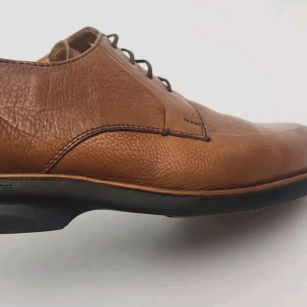 Carlo Morandi Leather Shoes Oxford Brown Men Sz 9.5 40 Anatomic Gel Non-Skid